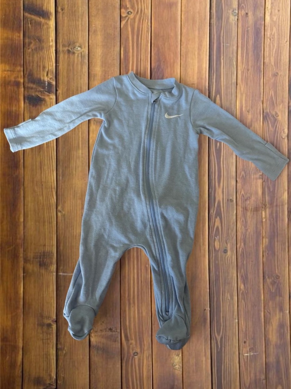 Nike Light Blue Footed Baby One-Piece with Zip • Baby 6M